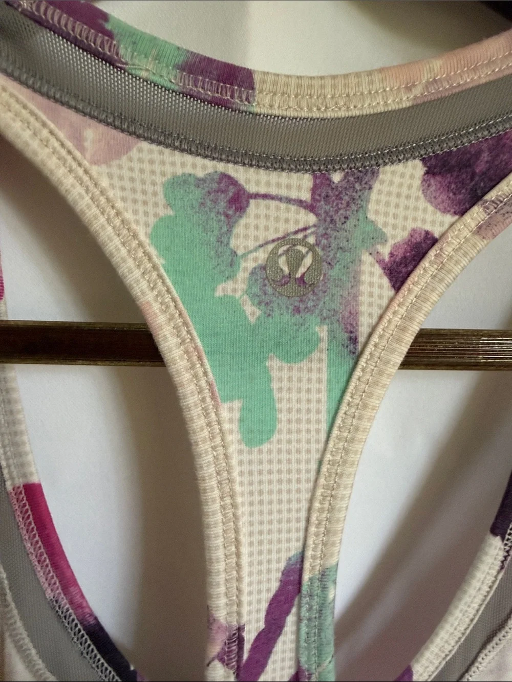 Lululemon Floral Racerback Tank Dress in Cream and Purple Size 6